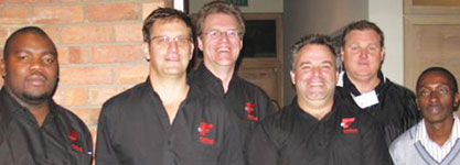 Presenters and members of the FF committee. [L to R]: Reuben Malema (STC –SA) , Gary Friend (Extech), Ian Verhappen (I.A.N),  Paulo de Sousa Gomes (chairman FF user Group), Shaugn Osler (ABB) and Paul Sikhakane (Tongaat Hulett)